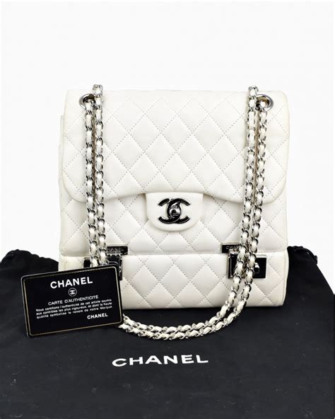 bolsa chanel original blanca con correa de eslabon|bolsa de chanel pre owned.